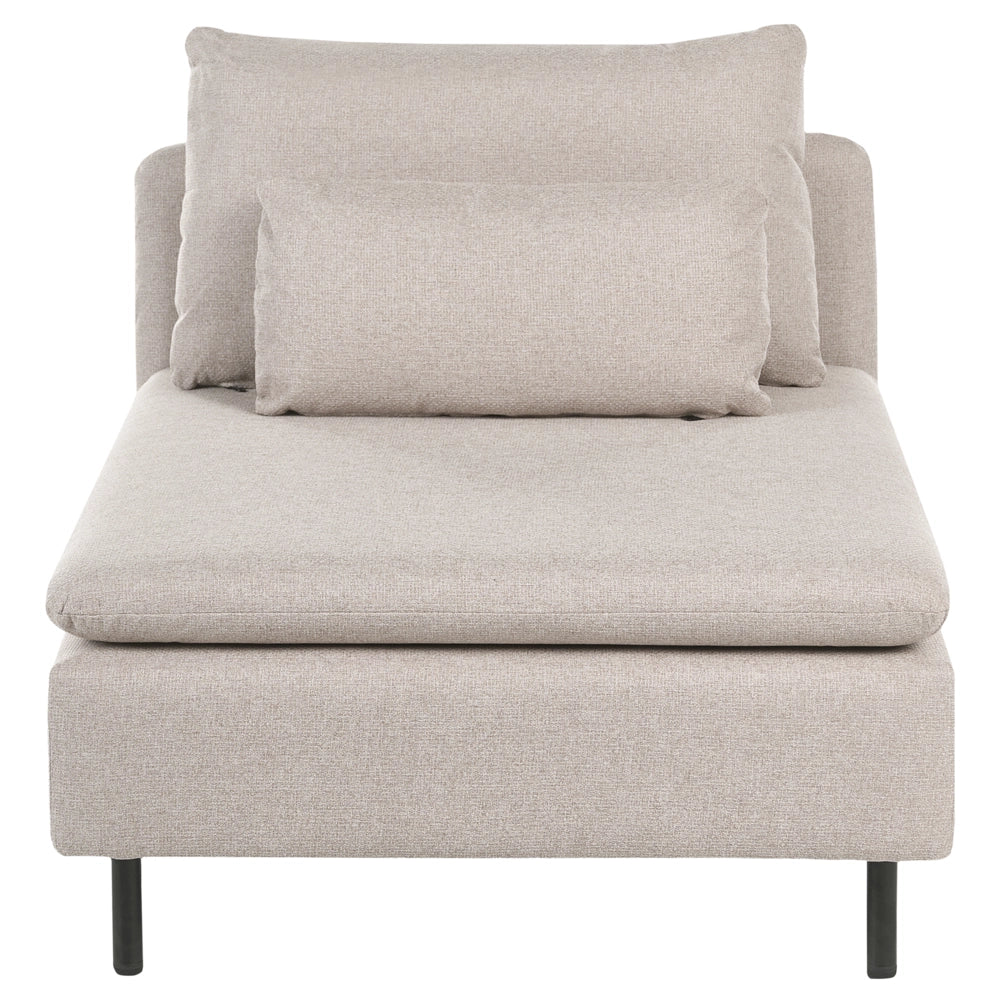 Divano componibile a 3 posti in tessuto tre elementi angolari beige stile moderno