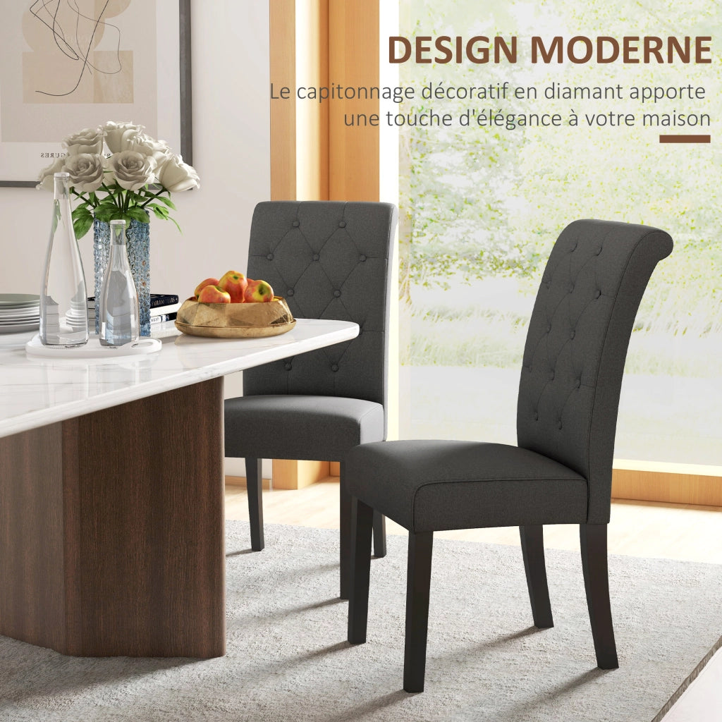 Sedia da Pranzo ¨C zephmum ¨C Grigio Scuro, Legno, 47x61x101 cm