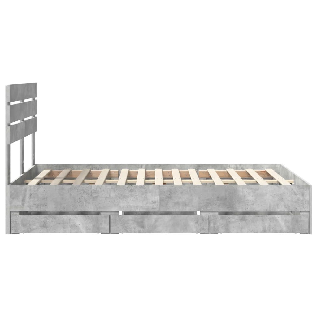 Struttura del letto con cassetto Grigio cemento 135 x 190 cm 3411511
