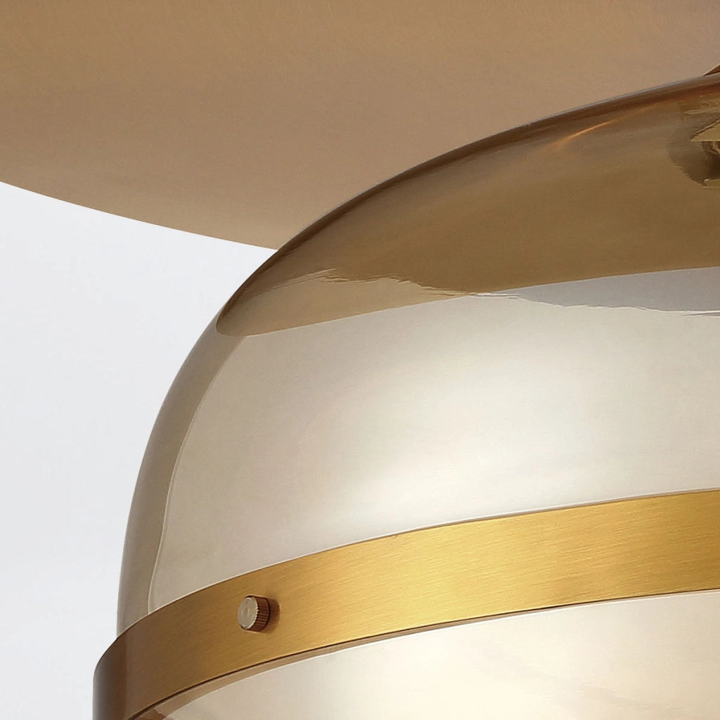 Plafoniera Nottingham oro vetro ambra Ø50 3xE27 Quintiesse