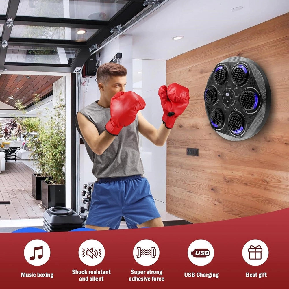 Trade Shop - Macchina Da Boxe Con Musica Da Parete Led Bluetooth Esercizio Per Adulti Bambini -