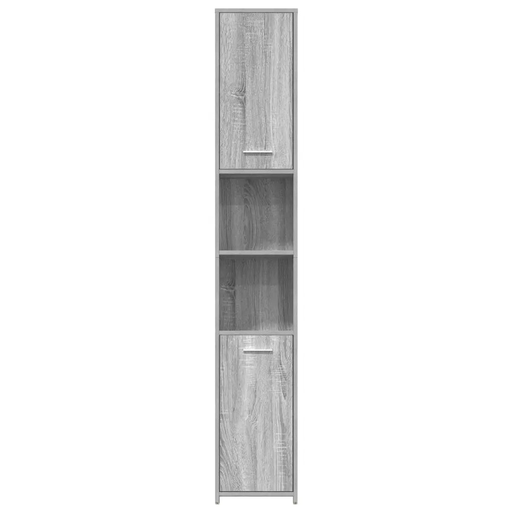 Armadietto Bagno Grigio Sonoma 30x30x183,5 cm Legno Multistrato cod mxl 12914