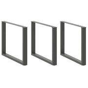 Set di 3 gambe regolabili per tavolo da cucina a forma di U 100 x 73 cm acciaio antracite 02_0057454