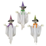 DECORAZIONE HALLOWEEN FANTASMA CREEPY DA APPENDERE ANIMATI CON SENSORE DI SUONO 22X39X34H CM ASSORTITO
