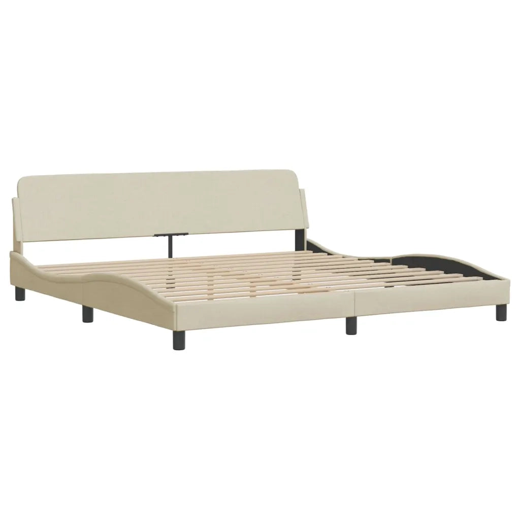 Letto con Materasso Dover Crema 200x200 cm in Tessuto 3208469