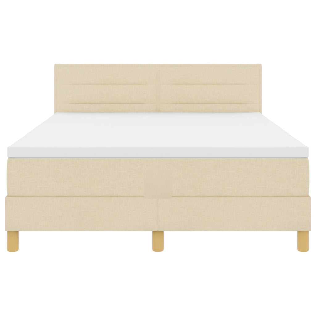 Letto a Box Spring con materasso panna 140x200 cm tessuto