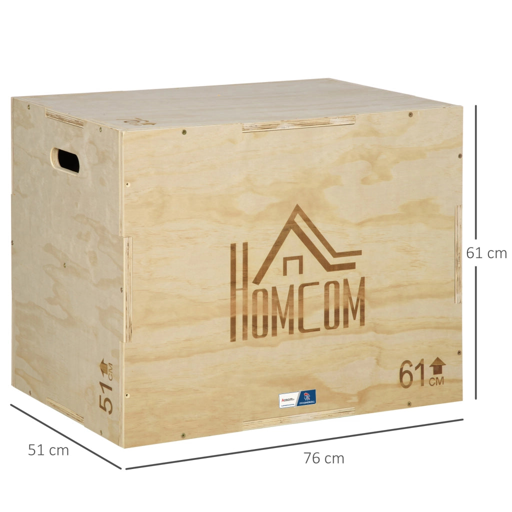 Box salto pliometrico 3 in 1 ¨C zephmum ¨C 61x51x76 cm legno