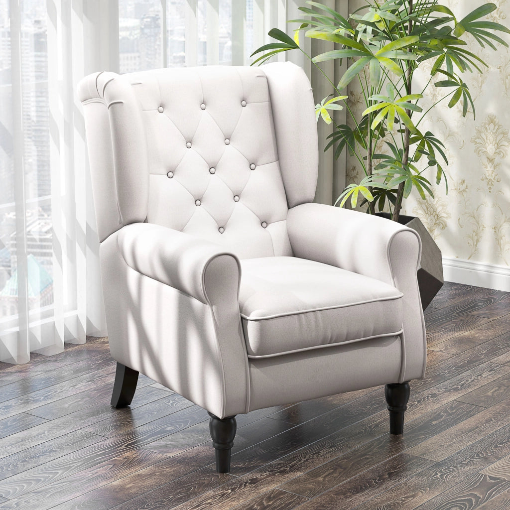 Poltrona Relax Velluto Trapuntata ¨C Zephmum ¨C Bianco 74x86x102
