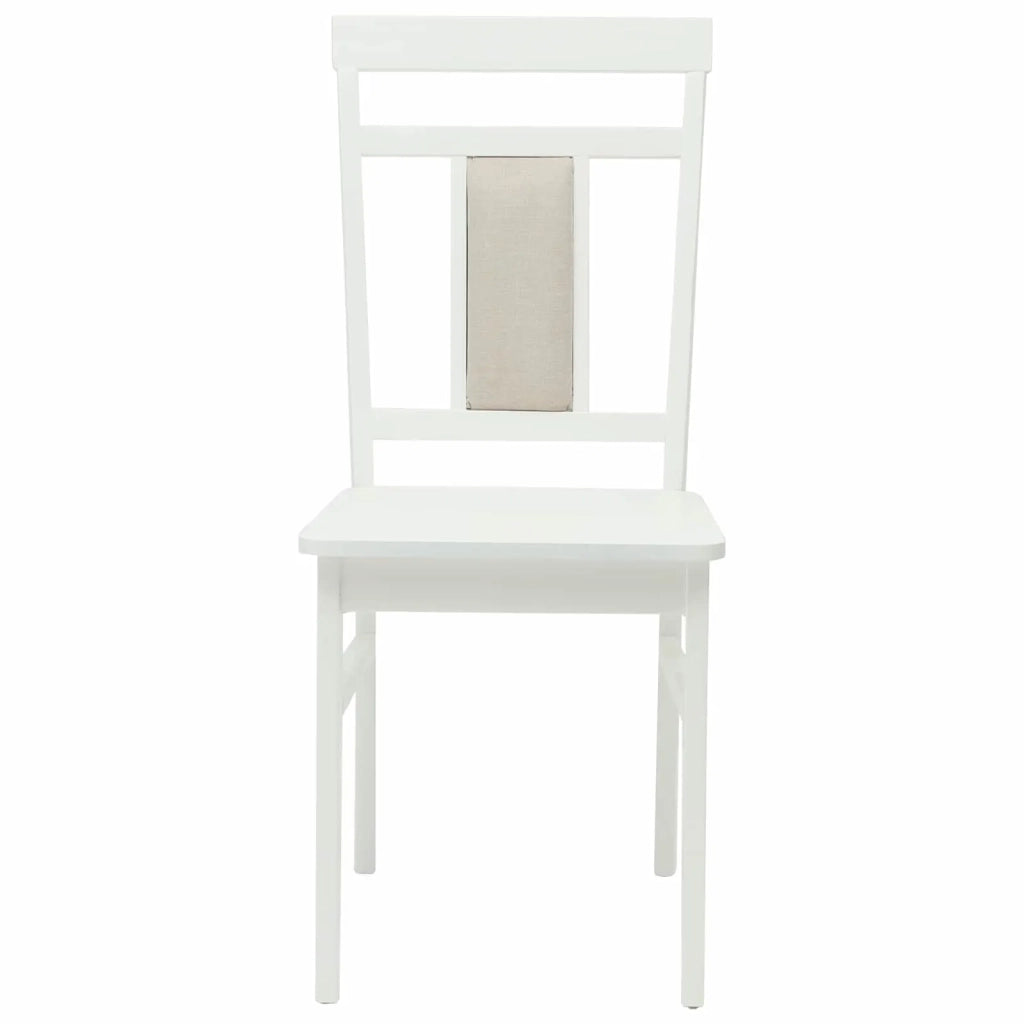 Sedia da pranzo 2 pcs Bianco Legno di gomma solido