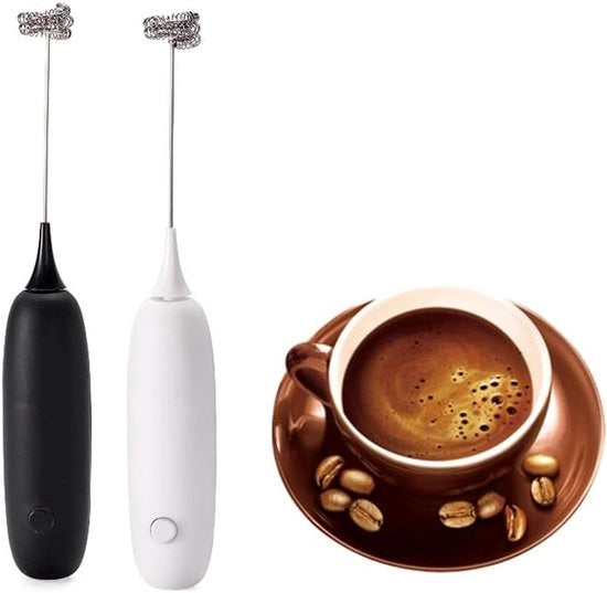 Set di Manopole Mobili (2 Pezzi) - Rame + Funzione Schiuma Latte + Trattamento Batteria - Macchina per Frullati / Mix per Caffè / Gadget per Cappuccino - Ideale per Latte, Matcha, Caffè Caldo al Cioccolato & Regalo