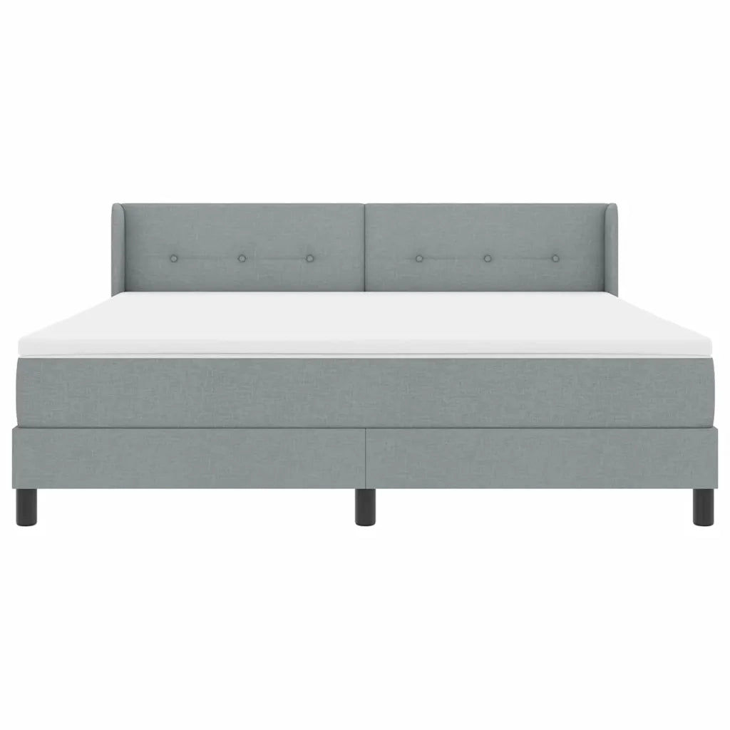 Letto a molle con testiera Grigio chiaro 200 x 180 cm Tessuto 3341118