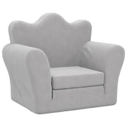 Divano letto | Sof¨¤ letto | Letto singolo per Bambini Grigio Chiaro in Morbido Peluche