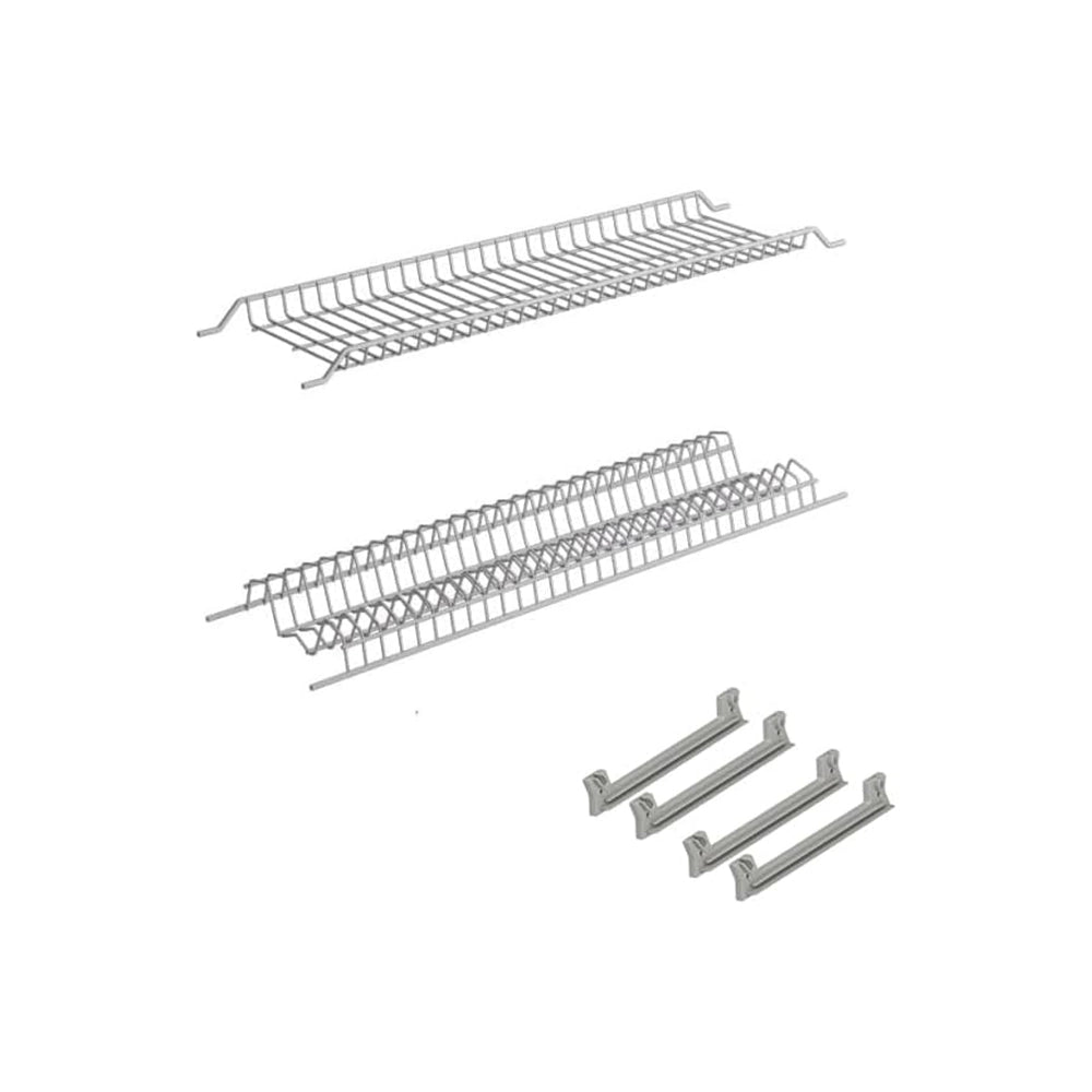 Scolapiatti Colapiatti In Acciaio Inox Compelto Di Staffe Di Montaggio Per Pensili Da 60Cm Lunghezza 56Cm