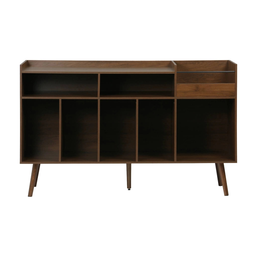 Mobili per vinili xl vintage effetto legno scuro, 130cm, marrone scuro