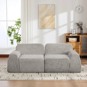 Divano a due posti, tessuto chenille, design modulare, imbottitura in schiuma ad alta elasticit¨¤ 30D, pronto all'uso, grigio