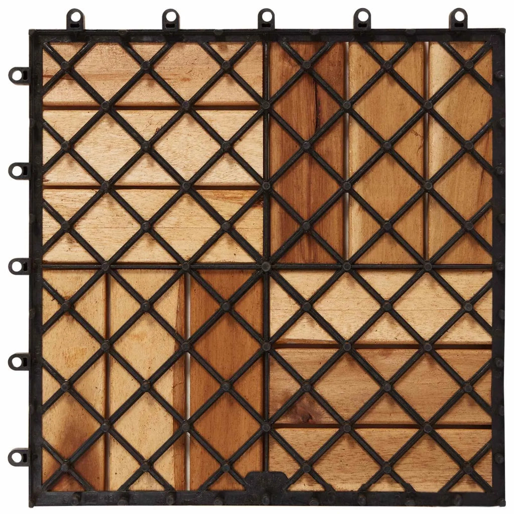 Piastrella per Decking 10 pz Marrone 30 x 30 cm CFW8127930