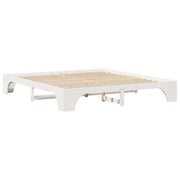 Letto matrimoniale | Letto per adulti | Struttura del letto Bianco 200 x 200 cm Pino massello