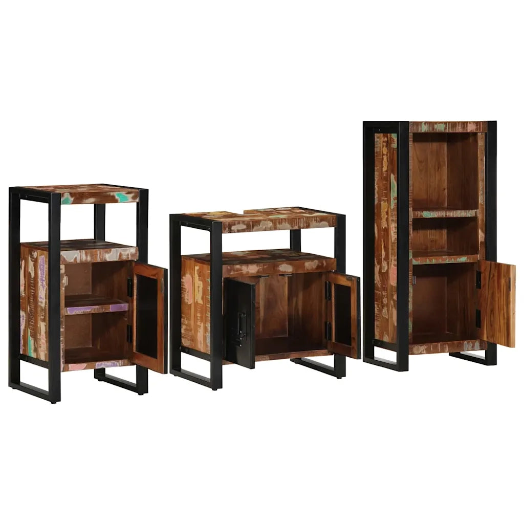 Set di mobili per il bagno 3 pcs Legno Recuperato Massello 3305615