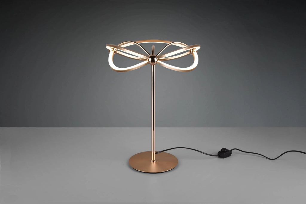 CHARIVARI LAMPADA DA TAVOLO LED OTTONE SATINATO ELLISSI DIMMERABILE H. 50CM 26W · 1x 2500lm, 3000K