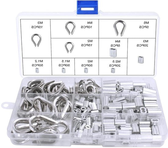 Assortimento di 240 viti e bulloni in metallo per cavi e fili - Sostenibile e facile da utilizzare