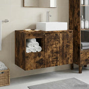Set di mobili per il bagno 2 pz Rovere Fumo 3404059