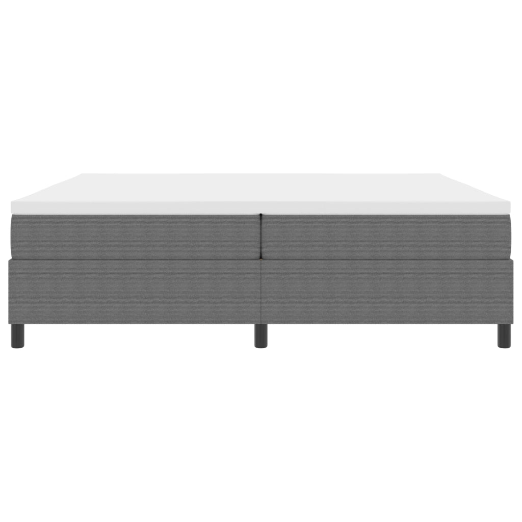 Letto Box Spring con Materasso Grigio Chiaro 200x200 cm Tessuto in Corduroy