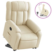 Poltrona | Sedia Relax Alzapersona Reclinabile Crema in Tessuto