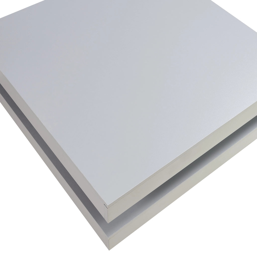 Tavolino da Caffè Florenz con Piano Girevole per Salotto Soggiorno 76 x 76 x 38 cm - Grigio Chiaro [en.casa]
