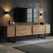 Abishia, Mobile Porta tv 2 Ante, 180x30x50h cm Marrone Quercia
