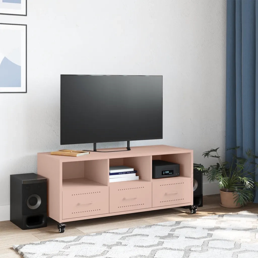 Mobile TV Rosa 100,5x39x43,5 cm in Acciaio 846693