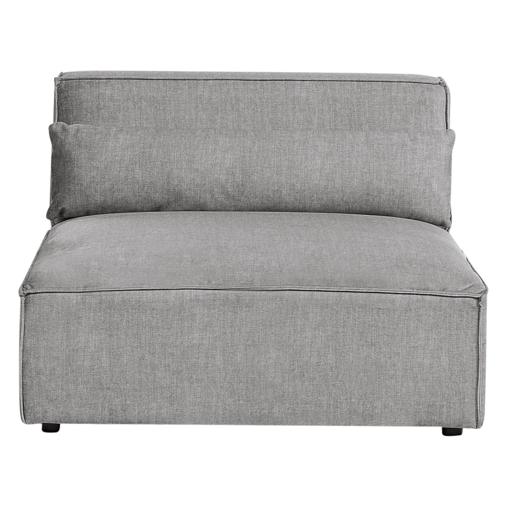 Divano componibile a 3 posti Divano componibile in tessuto grigio con gambe nere Soggiorno moderno