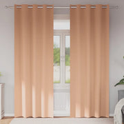 Tende Blackout con Anelli 2 pz Marrone Chiaro 260 x 140 cm 4107372