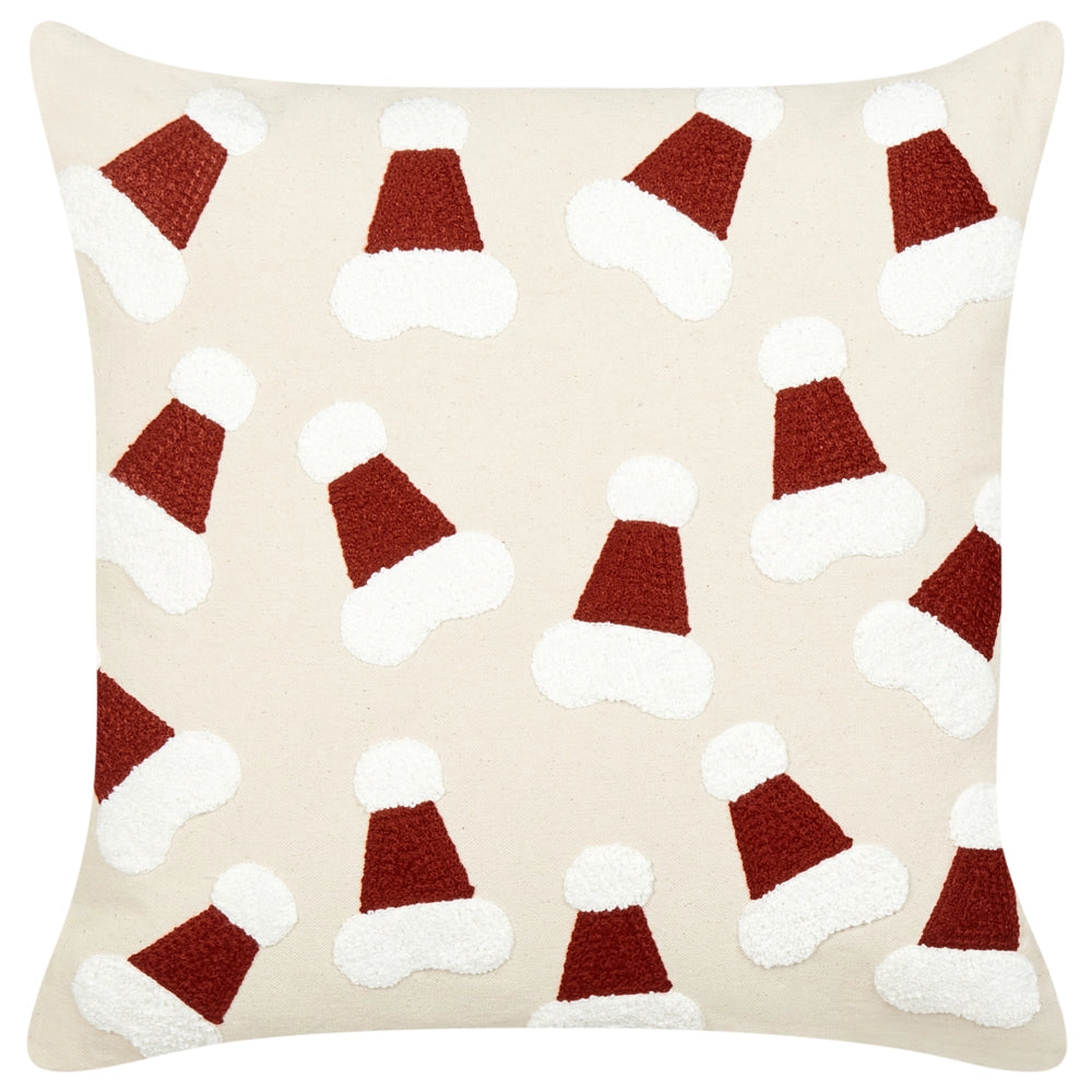 Set di 2 cuscini decorativi in tessuto di cotone beige con motivo natalizio 45 x 45 cm Accessorio decorativo
