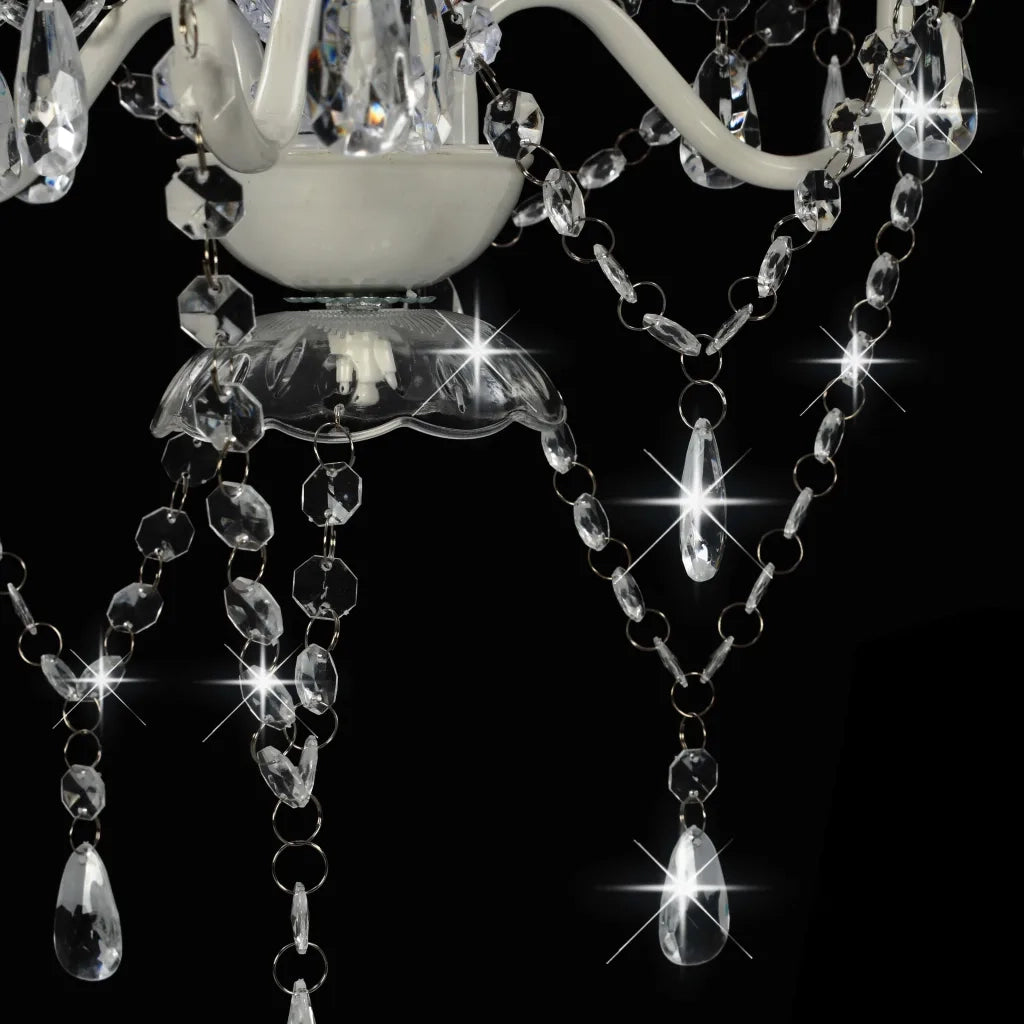Lampadario con Perline Bianco Tondo 3 E14 CFW5597219