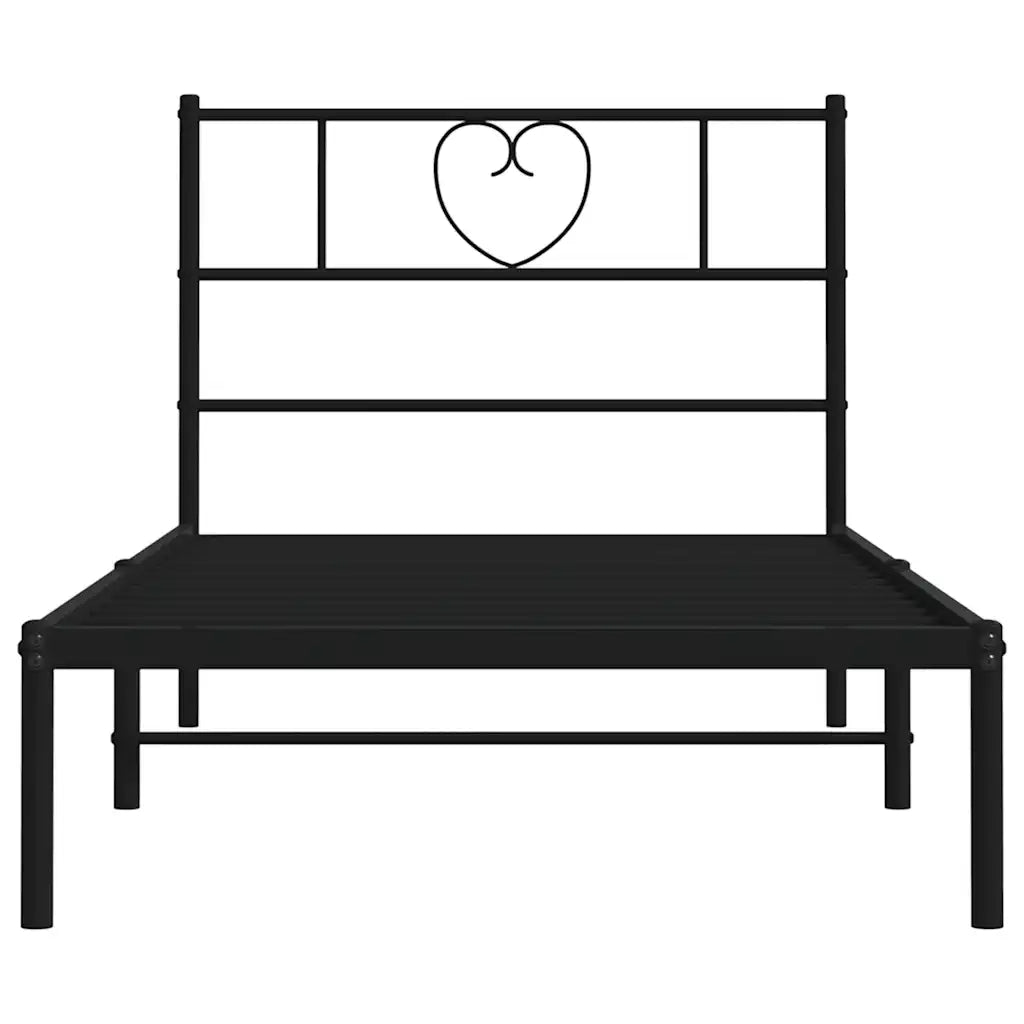 Giroletto con Testiera in Metallo Nero 100x190 cm 355457