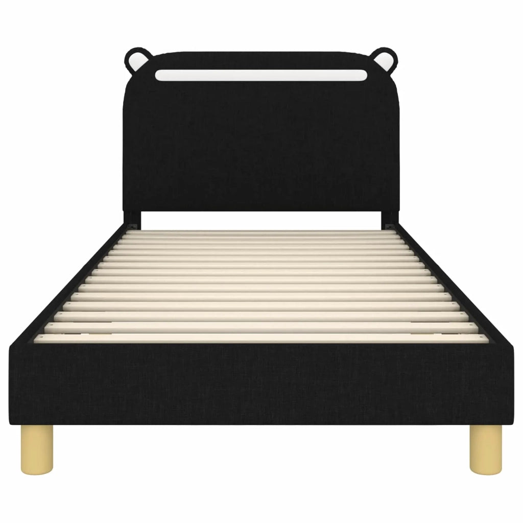 Struttura letto bambini con testata-Giroletto per bambini Nero 80 x 200 cm Tessuto 975217