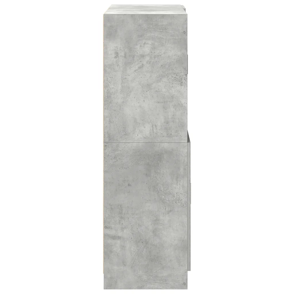Set di Mobili da Cucina 2 pz Grigio Cemento in Truciolato 3324145