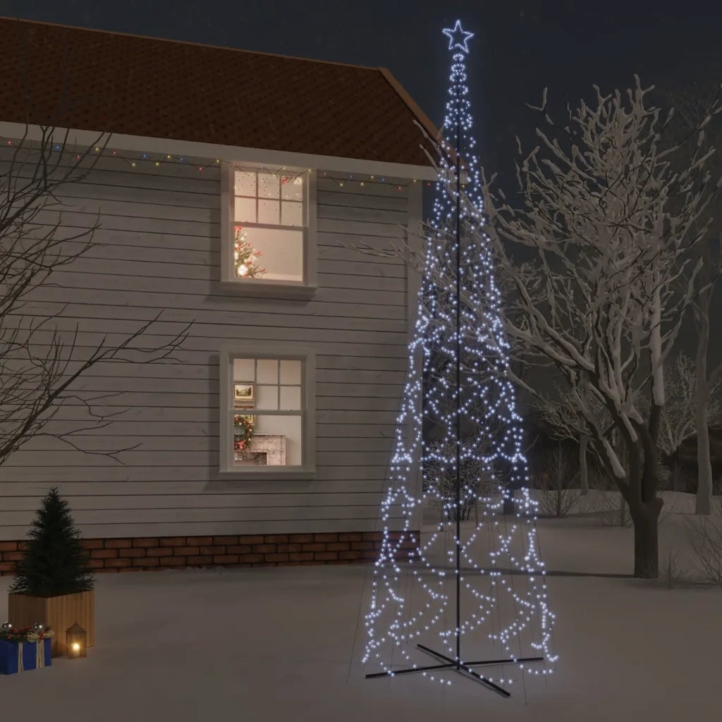 Albero di Natale a Cono Bianco Freddo 3000 LED 230x800 cmcod mxl 119460