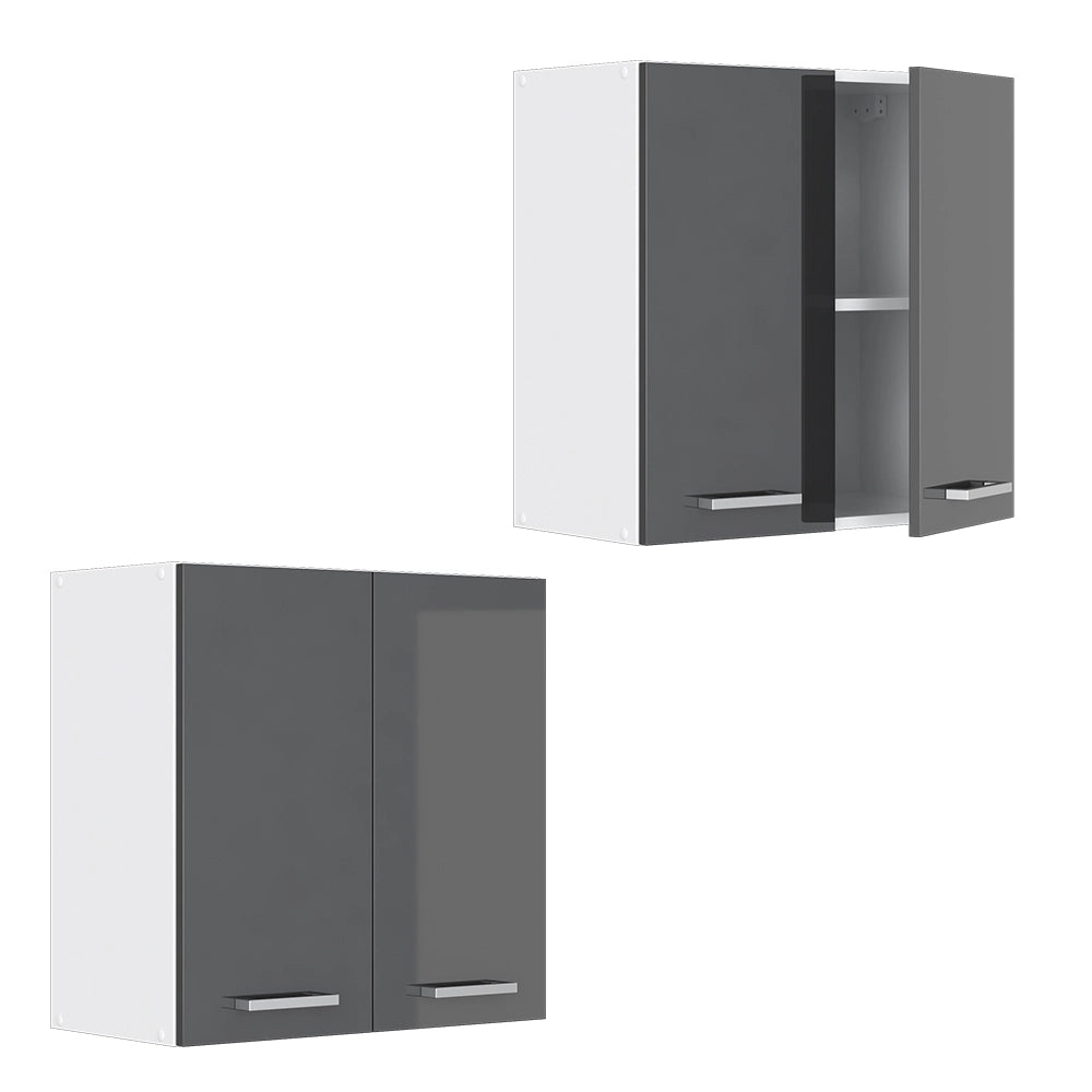 Vicco Pensile universale Antracite lucido 60 x 60 cm con porte