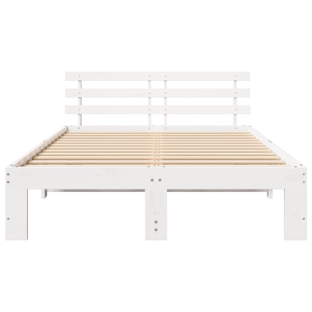 Letto in legno di pino Bianco Legno massello di pino 120 x 190 cm