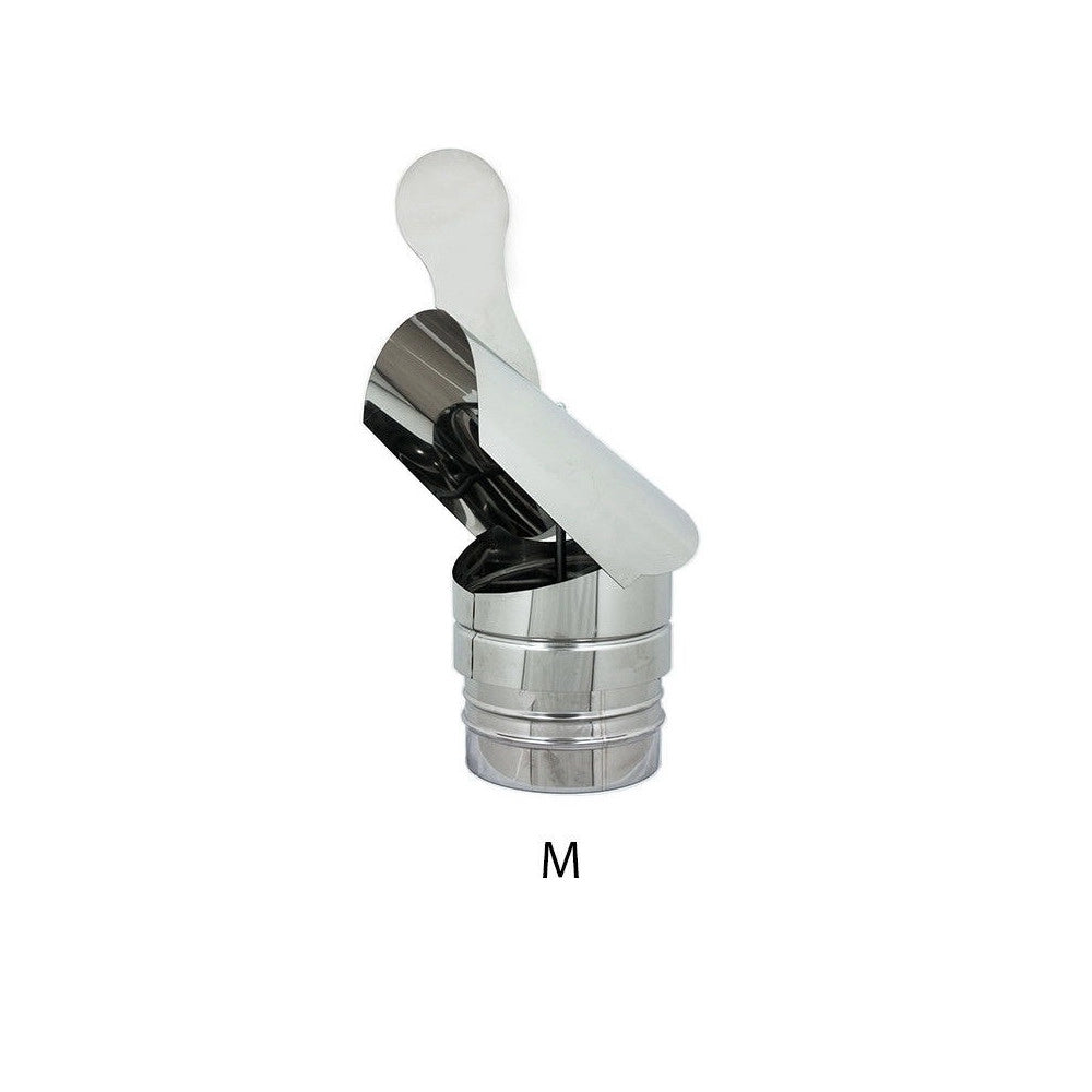 Fumaiolo gallo da 150mm in acciaio inox base tonda innesto m maschio