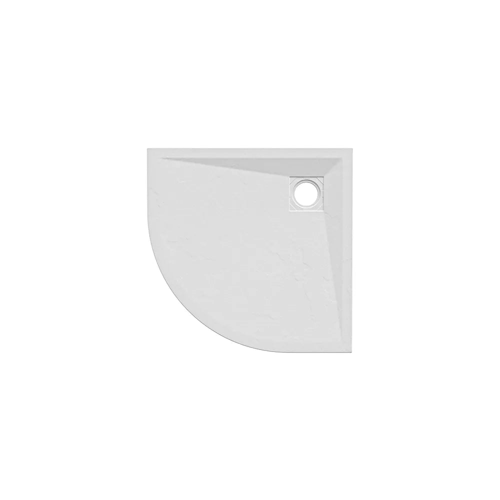 Piatto doccia semicircolare 90x90 cm in marmoresina bianco effetto pietra h3 cm | Milos