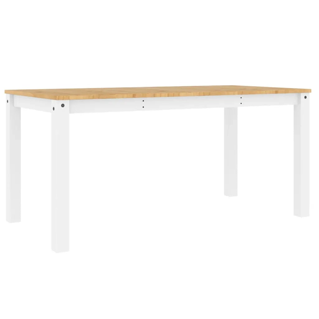 Tavolo da Pranzo PANAMA Bianco 160x80x75 cm Legno Massello Pino 4005707