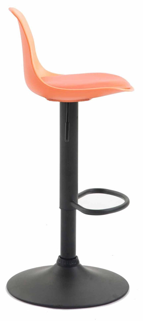 Set 2 sgabelli Kiel in polipropilene e similpelle nero,arancione