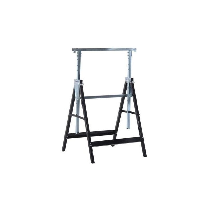 SET 2 CAVALLETTI DA LAVORO PIEGHEVOLI TELESCOPICI ALTEZZA REGOLABILE IN TUBI D’ACCIAIO