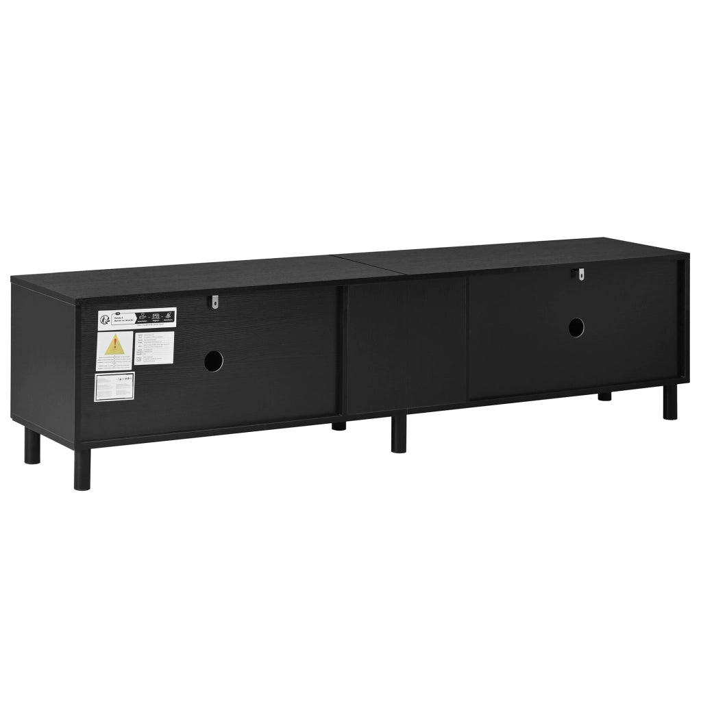 TV-Schrank Lowboard 180 cm; 5 Türen; MDF e PB; nero