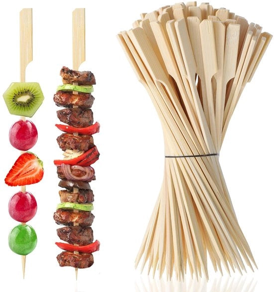 Spiedini in Bambù da 20 cm - 100 pezzi - Accessori BBQ - Spiedini di legno - Decorazioni creative