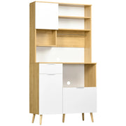 Armadio Cucina con Ante, Cassetti e Ripiani Regolabili ¨C Zephmum ¨C 93x40x180 cm