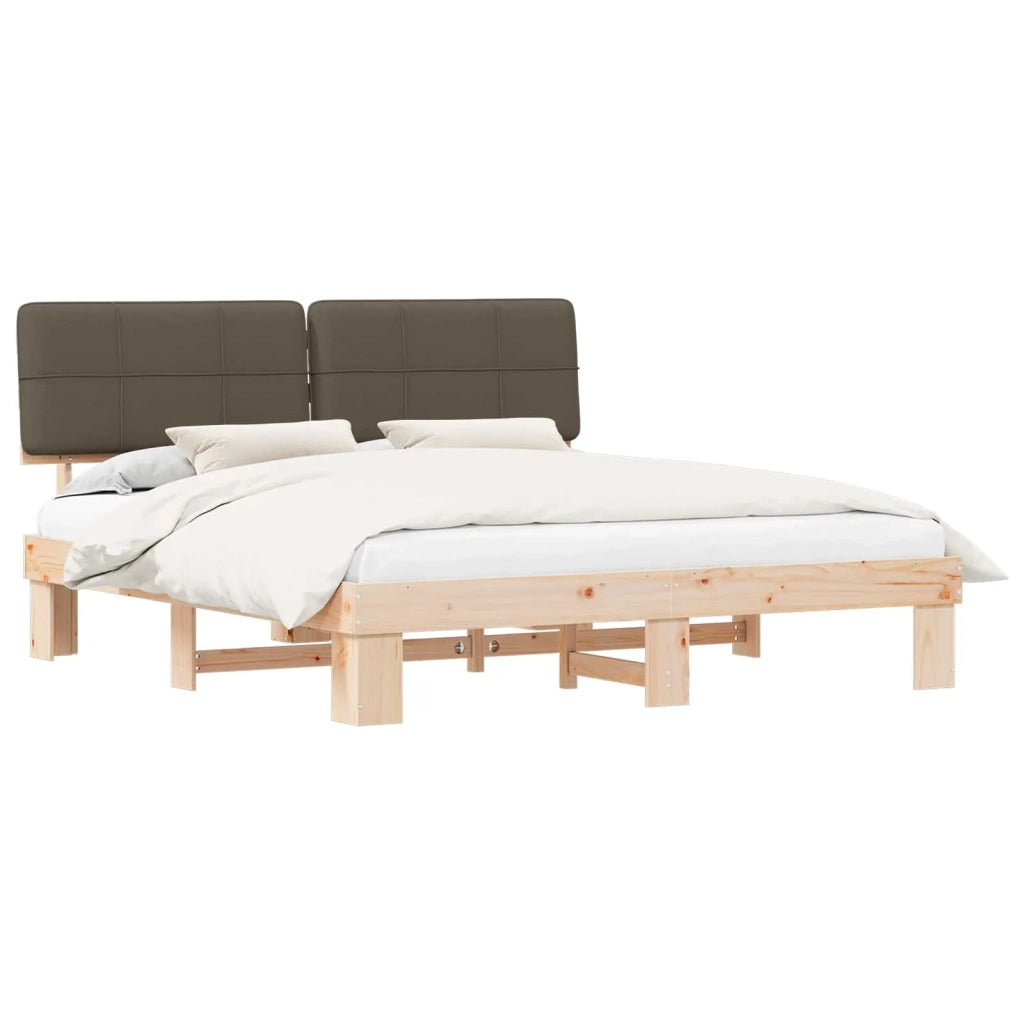 Letto con Testiera Rivestita Talpa 200 x 200 cm Pino massello