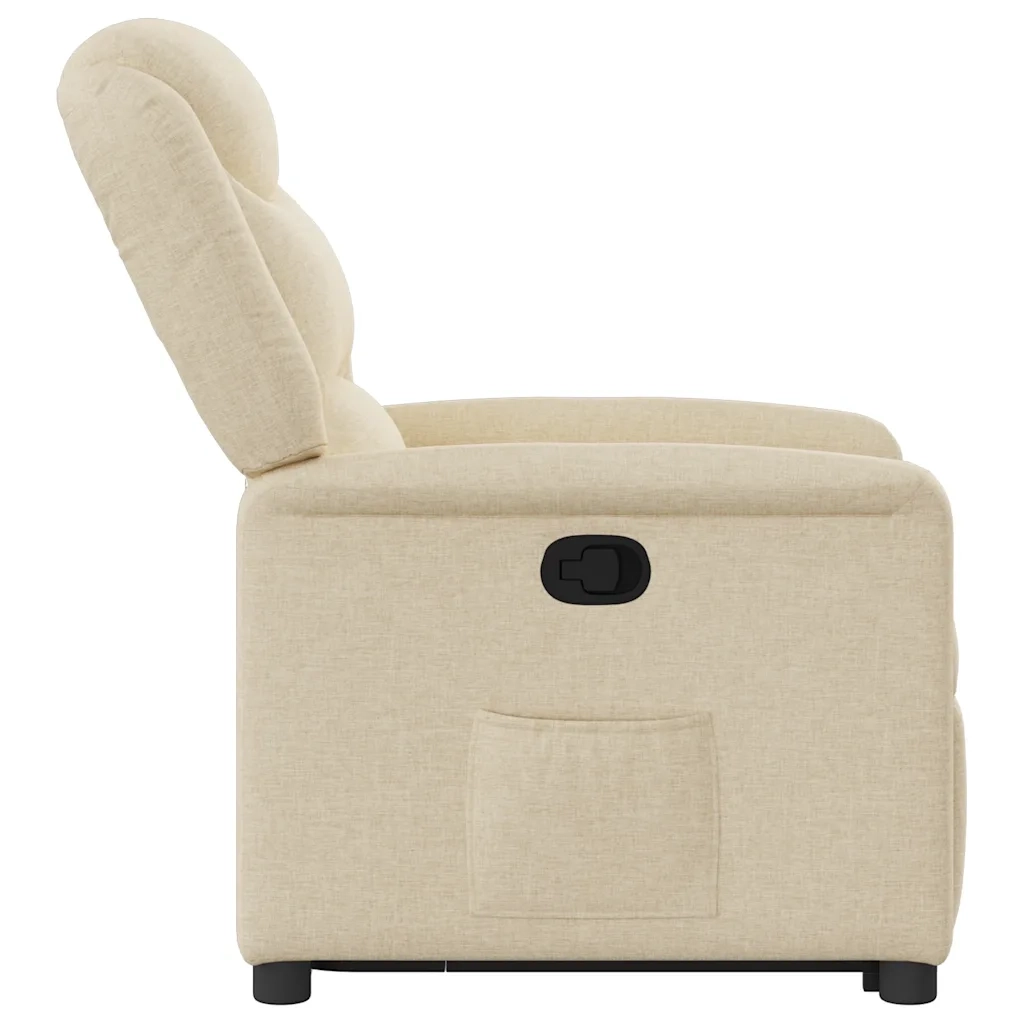 Poltrona | Sedia Relax Alzapersona Reclinabile Crema in Tessuto